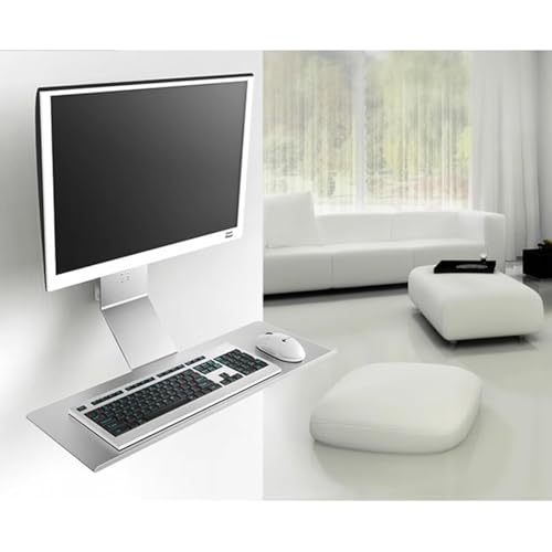 Computer Monitor Wall Mount with Keyboard Tray, Adjustable Workbench,for Home Offices, Compatible with 75x75mm and 100x100mm mounting Holes (45cm) - size: 45cm