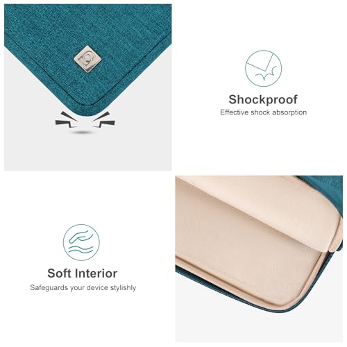 DOMISO Laptop Case Laptop Sleeve Cover for 16 inch MacBook Pro M4/M3/M2/M1 Pro/Max A3403 A3186 A2991 A2780 A2485 A2141,Compatible with 15.6 inch HP Lenovo Dell XPS 16,Teal - color: Teal, size: 15.6 inch