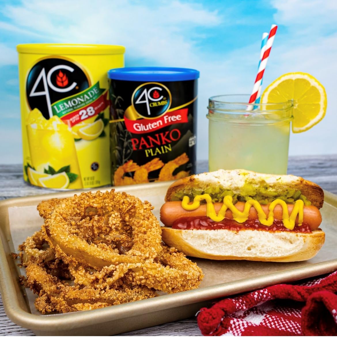 4C Lemonade Powdered Drink Mix Canister – 6 Pack, 9 Quarts, Family Sized Bundle