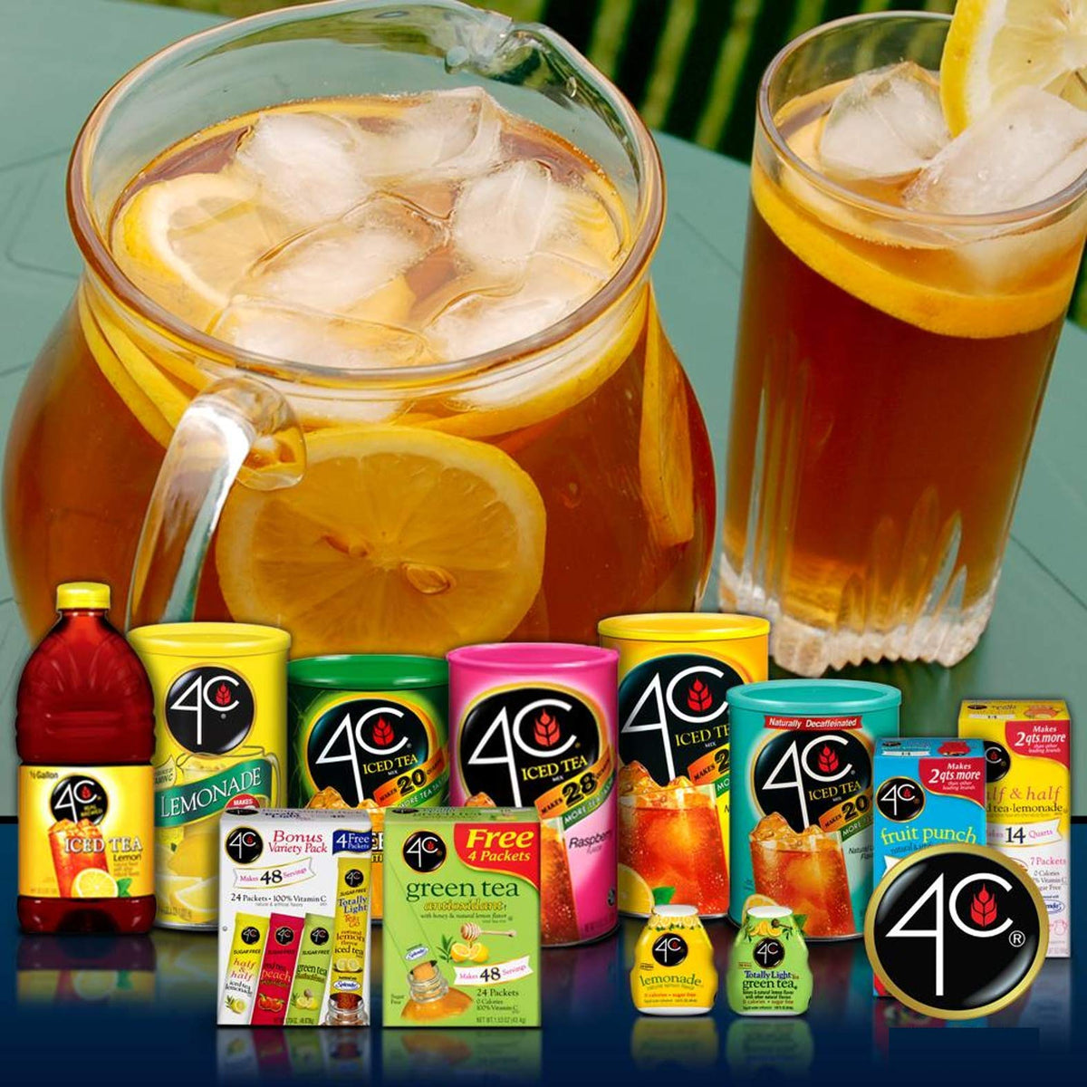 4C Totally Light Tea 2 Go Green Tea Ice Tea Mix – Sugar Free, 0 Calories, Pack of 3