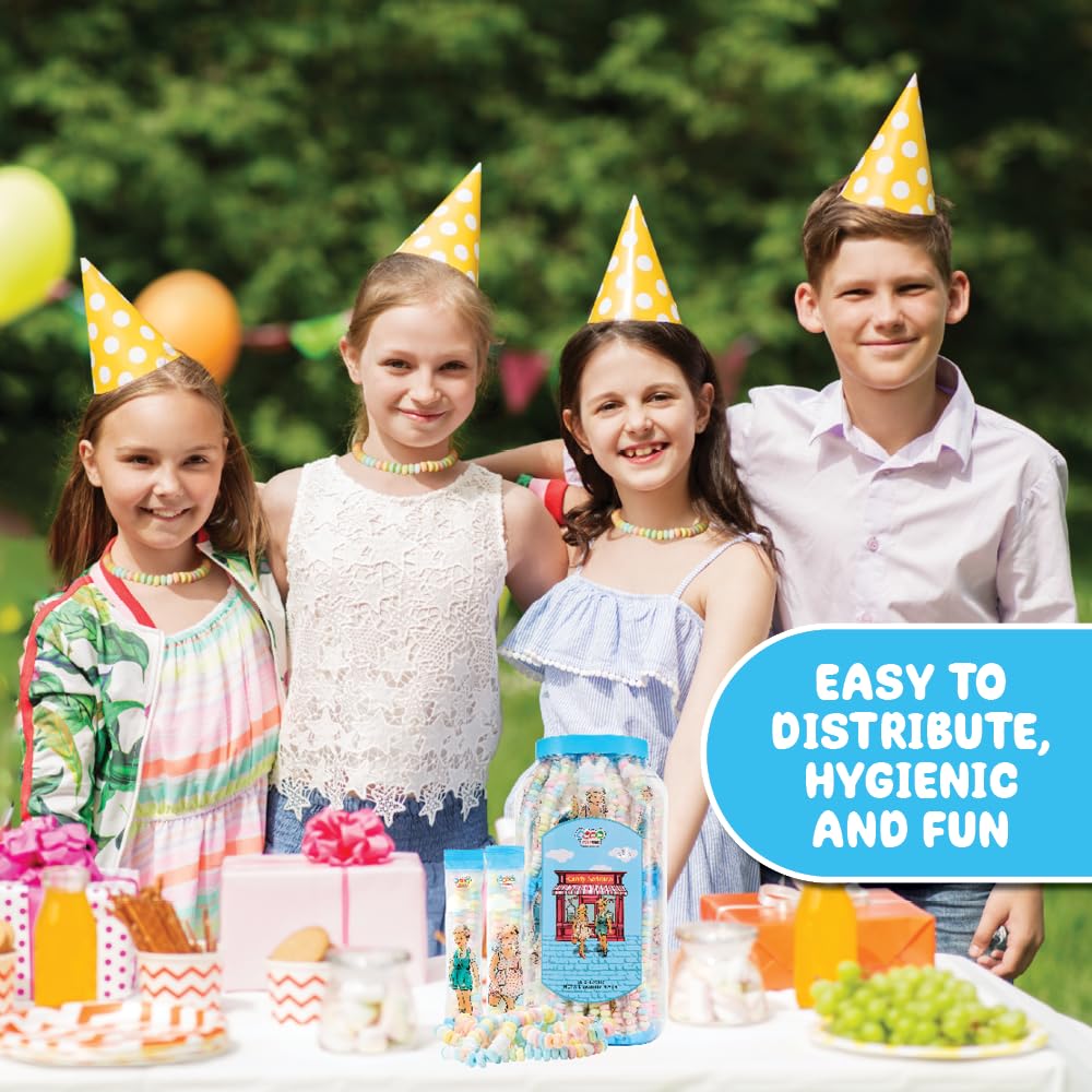 4YoreElves 80 Candy Necklaces – Nostalgic Pastel Candy Jewelry for Party Favors & Goodie Bags
