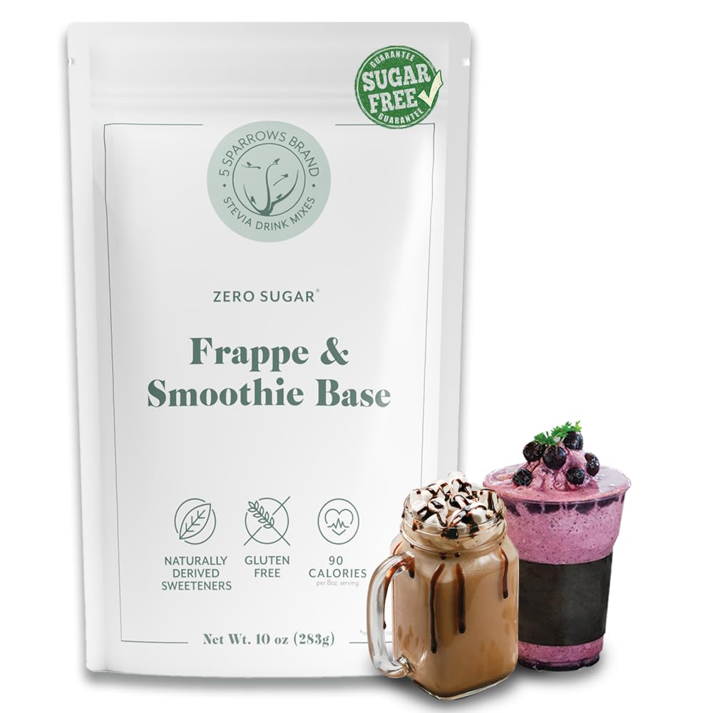 5 SPARROWS Healthy Sugar-Free Frappe Mix Powder – Stevia-Sweetened, Zero Sugar, Keto-Friendly, 10 oz