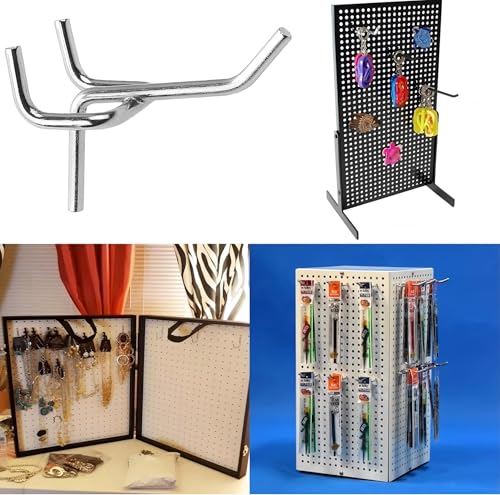 Bamboo's Grocery LoKii 45 Pack 4 Inch Silver Pegboard Hooks, 1/4" Heavy Duty Peg Board Shelving Hooks Organizer Accessories, Peg Board Tool Hangers - size: 4 Inch 45 Pack
