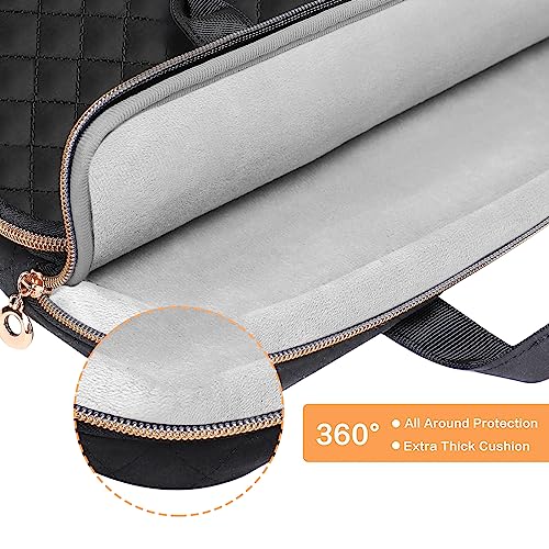MOSISO 360 Protective Laptop Case 14 inch, 14 inch Laptop Sleeve | Compatible with HP Lenovo Dell ASUS Acer, HP Stream, Dell Latitude,Square Quilted Bag with 2 Pockets&Handle&Belt, Black - color: Black, size: 14 inch