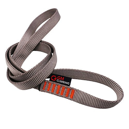 GM CLIMBING 16mm Nylon Sling Runner 22kN / 4950lbf CE UIAA Certified - color: Gray, size: 30cm / 12inch | Pack of 3