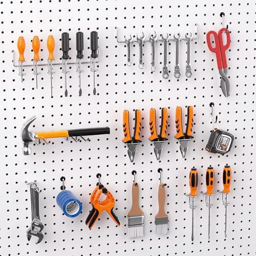 FRIMOONY Peg Board Organizer Accessories, Pegboard Hook Locks, Bins, for Organizing Pliers, Wrenches, Screwdrivers, 202-Piece - size: 202PCS