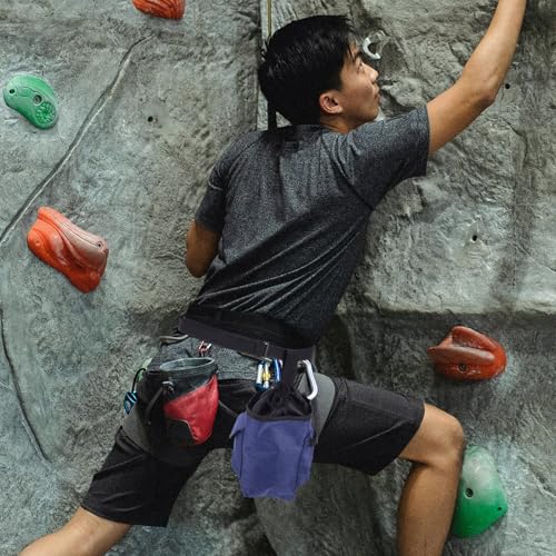 GANAZONO Bouldering Chalk Bag with Waist Belt Anti-Slip Climbing Chalk Pouch for Outdoor Rock Climbing and Indoor Bouldering for Dry Hands and Gymnastics