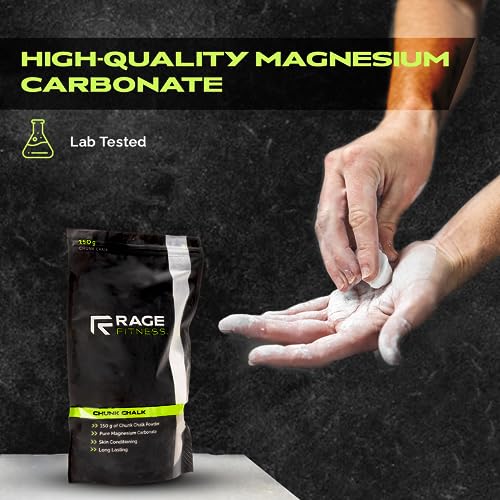Rage Fitness Gym Chalk | Magnesium Carbonate Athletic Chalk for Excellent Grip - Gym Workout Grip Chalk for Weightlifting & Gymnastics.