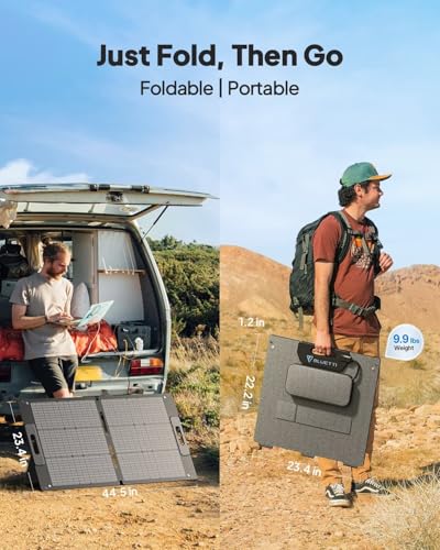BLUETTI Solar Generator Handsfree 1 with 100W 268Wh Portable Power Station | 300W AC Outlet, Solar Generator with a 42L Backpack, All in One Solar Power System for Hiking, Photography, Travel - style: BLUETTI Handsfree1+100W Solar Panel