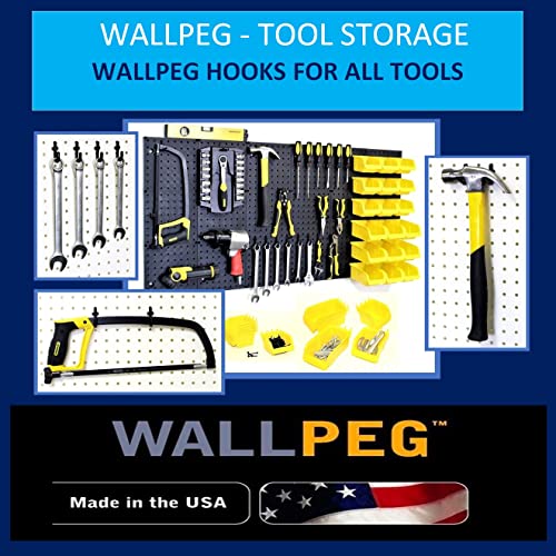 Wall Peg Hook Kit - 100 Pegboard Hooks Tool Storage Garage Organizer Choice B/W (50, White)