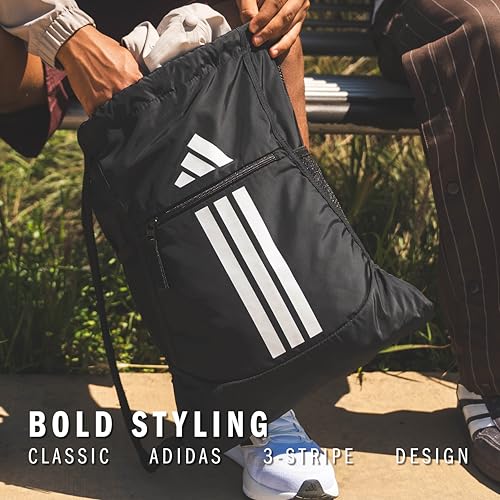 adidas Alliance Sackpack – Drawstring Backpack for Sports, Small Gym Bag, Black/3, OSFA - color: Black/3