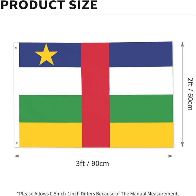 Central African Republic Flag Garden Yard House 2x3 ft Flags Double Sided Print Banner Indoor Outdoor Party Home Decorations for Boat Dorm House Balcony
