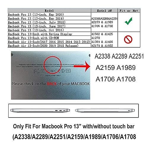 RUBAN Compatible with MacBook Pro 13 inch Case 2023, 2022, 2021-2016 M2 M1 A2338 A2289 A2159 A2251 A1989 A1708 A1706 with/Without Touch Bar, Plastic Hard Shell Case Cover, Matte (RED) - color: RED