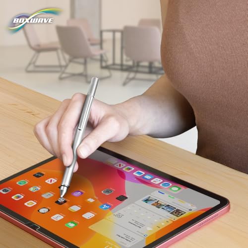 BoxWave Stylus Pen Compatible with HP EliteBook 840 G5 - FineTouch Capacitive Stylus, Super Precise Stylus Pen - Metallic Silver