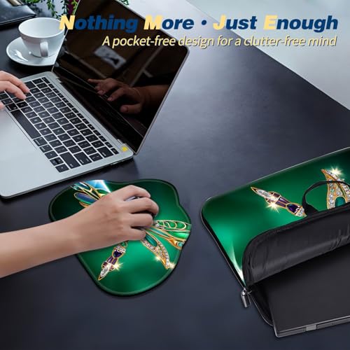 Laptop Bag 12 Inch,Resistant Shockproof Laptop Sleeve Case Protective Cover Carrying Case with Handle Compatible for HP Dell Lenovo Acer Asus Notebook Computer,Emerald Dragonfly - color: Emerald Dragonfly, size: 11-12.5 in