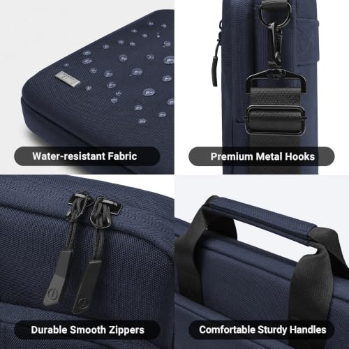 TECOOL 14 Inch Laptop Bag, 360 Protective Case Sleeve Messenger Bag | Waterproof Computer Briefcase with Shoulder Strap for 14 Inch Acer ASUS Lenovo HP Dell Laptop, MacBook Air 15, Dark Blue - color: Dark Blue, size: 14-15 Inch