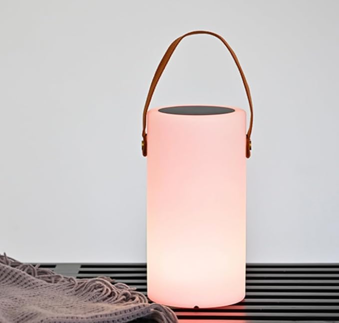Solar Table Lamp, Portable Lamp for Outdoor/Indoor, Smart Outdoor Lantern with APP Control, RGB 8 Color Dimmable, Waterproof Cordless Lamp for Outside Patio Deck Camping