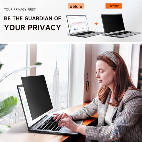 Mamol Laptop Privacy Screen 16 Inch, Compatible with Lenovo, HP, Dell, Acer, Asus, Thinkpad, Envy, Xps - 16:9 Aspect, Anti Blue Light Glare, Removable Privacy Shield, Anti-Scratch Screen Protector - size: 16'' Privacy Screen (16:9)