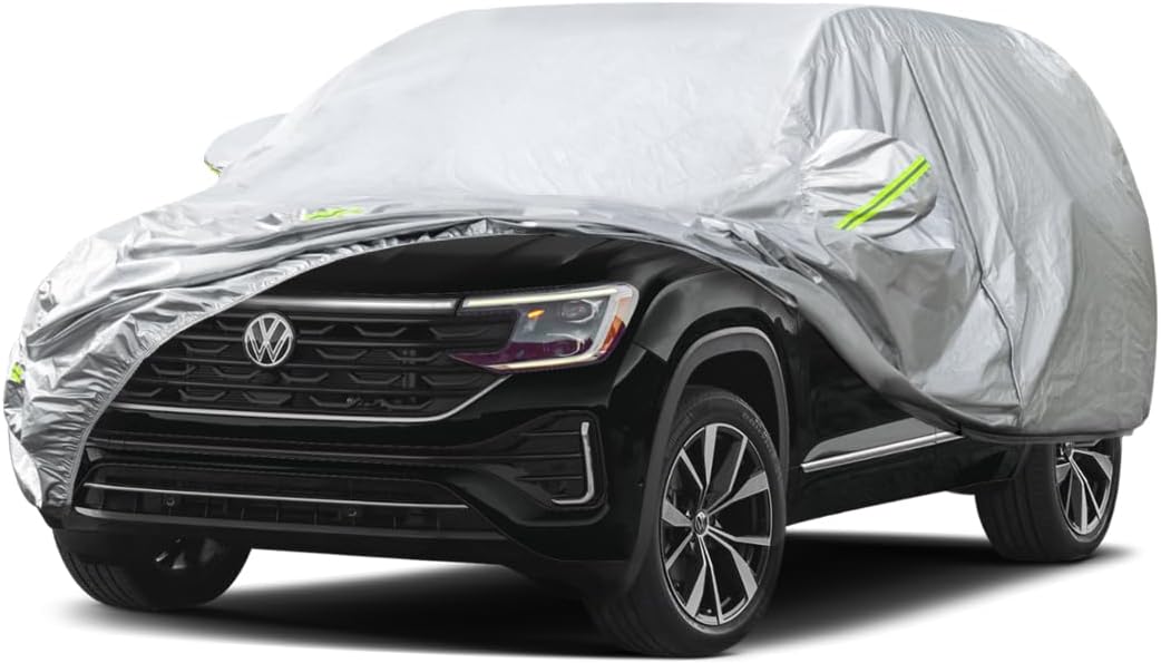 KouKou Oxford Waterproof SUV Car Cover Suitable for Volkswagen Atlas from 2017 to 2025, Windproof All Weather Waterproof Outdoor Cover Sun Rain UV Dust Snow Protection.