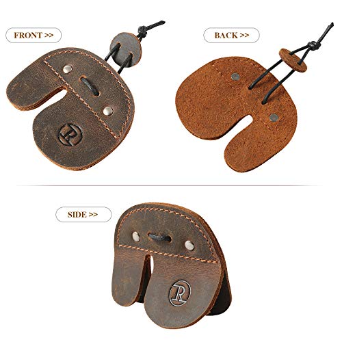 Leather Archery Finger Tabs,Handmade Archery Finger Guard for Shooting Practice Gear, Recurve Bow Fingers Tab - color: Left