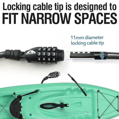 Straight Combination Bike Lock Cable - 3/8 inch (5FT, 10FT, 15FT, 25FT) Resettable Combination Lock, Anti-Theft Security Cable for Bicycles, Kayaks, Paddle Boards, Gates&Outdoor Gear (25 FT) - color: 25 FT