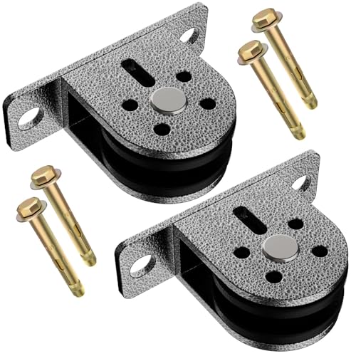 Cable Rope Bearing Pulley Wheel, Wall-Mounted Fixed Pulley Weight System for Home Gym, Weightlifting, DIY Fitness Equipment, Ceiling Mount Accessories - color: Grey-2pcs