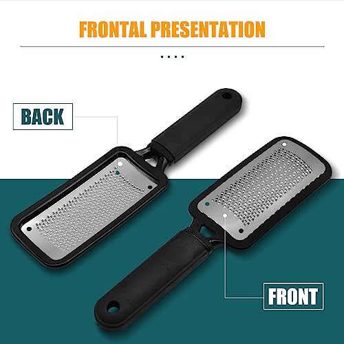Foot File Foot Scrubber Pedicure, 2 Pcs Stainless Steel Callus Remover for Feet, Professional Foot Grater Rasp Scraper Corns Callous Removers Tool to Hard Skin Corns for Dry and Wet Fee - style: 2 X Foot Rasp