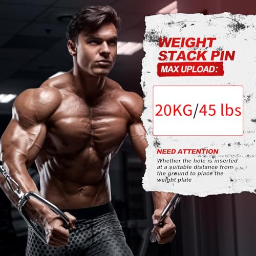 AHTAPFON Weight Stack Pin with 1 x Spring Collar,Weight Extender Pin,Fits Add 2" Weight Plates for Cable Machine,Fitness Equipment for Home Gym - size: 10×110mm-150mm-Rod