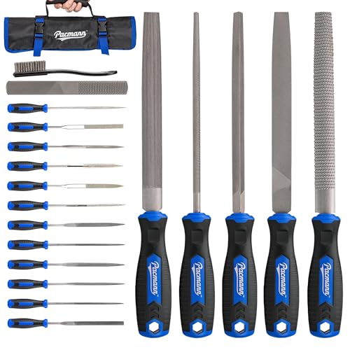 32PCS Metal File Set, Diamond Steel Needle Files, Wood Rasp | 4 Way Riffler File, Sandpapers, Wire Brush with Tool Bag for Metal, Wood, Plastic, Jewelry Carving, Polishing