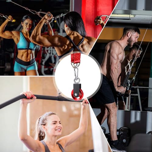 SERTT Cable Pulley Wheel for Home Gym Pulley System, Upgraded 90mm Aluminium Alloy Gym Pulley for Maximum 660LBS Load - color: Red, style: [2 Pack]