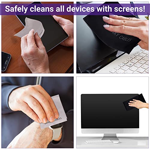 Swanky Cables Screen Cleaner Spray Kit - Electronic Cleaning for Computer, Laptop, TV, Phone, Tablet, PC, Keyboard, Car Display, LCD, LED, & 4K Flat Screen, Includes 2 Microfiber Cloth - 2 oz, 1 Pack - color: 1 Pack