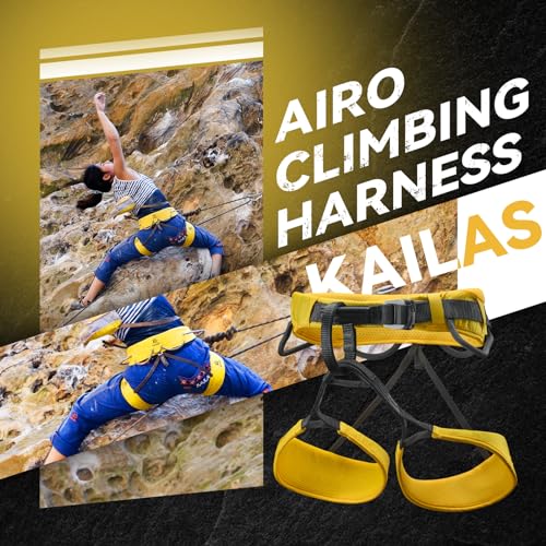 KAILAS Airo Rock Climbing Harness Men Roofing Harnesses Rescue Mountaineering Safety Belt Women Comfortable Lightweight - color: Yellow, size: X-Small