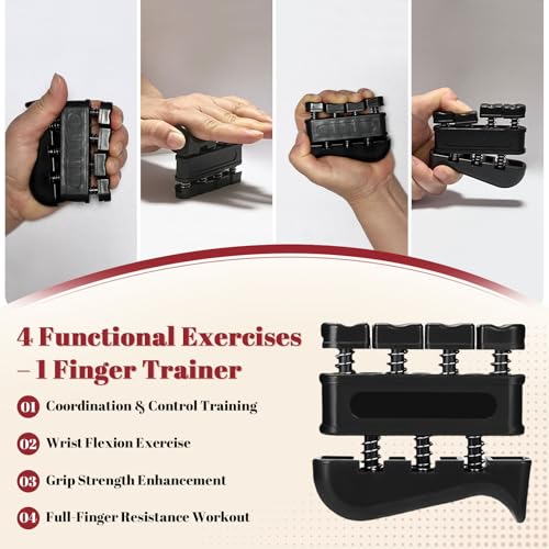 Grip Strength Trainer Forearm Strengthener Kit 8 Pack, Adjustable Hand Gripper Strengthener 10-100KG, Finger Strengthener Exerciser, Grip Ring and Hand Exercise Stress Balls for Arthritis Hand Therapy