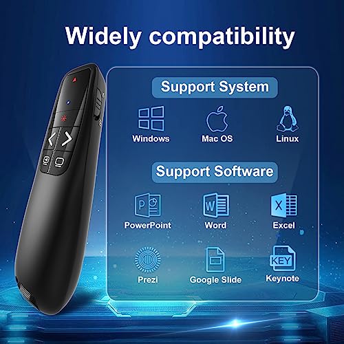 (2 Units) Presentation Clicker for PowerPoint, Wireless Presenter Remote | Ergonomic PowerPoint Remote Clicker with Red Laser Pointer for Computer Laptop/Windows/Mac/PPT/Google Slides Advancer - style: 2 Units