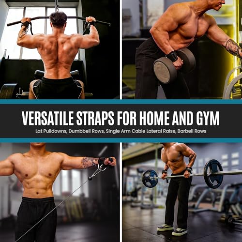 Weight Lifting Straps With D Rings, Balency Padded Lifting Wrist Straps | Non-Slip Gym Straps for Deadlift, Powerlifting, Cable Machine Workout, Lifting Strap for Gym Strength Training