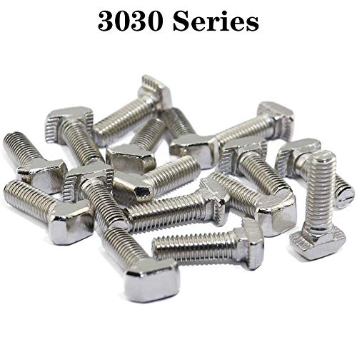 20 Pcs M8 x 25mm Thread T Slot Drop-in Bolt T-Bolt Hammer Head Bolt T Screw Stud for 3030 Series Standard 8mm T-Slot Aluminum Extrusion Profile (3030 Series) - size: 30-M8x25mm