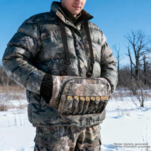 Camo Waist Pack Bag with Handwarmer,Hunting Fanny Pack with Adjustable Belt,Lightweight Hunting Waist Pouch Bag for Winter Outdoor Hiking Climbing Fishing