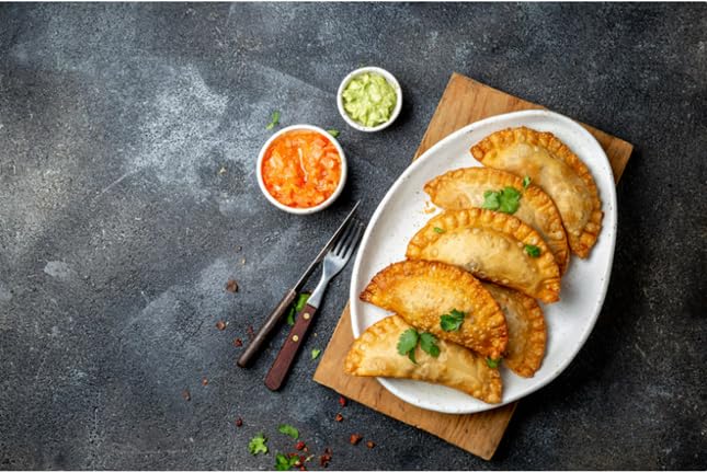 New York Steak & Seafood Handcrafted Empanadas - 24 of Golden Fried or Baked Empanadas with 3-4 Minutes Fry Time (Beef (Pack of 24))