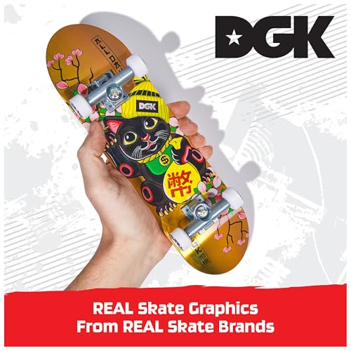 TECH DECK DGK Handboard, Authentic Mini Skateboard | 9x Larger than a Fingerboard, Hands Only, Authentic Graphics, Die-Cast Trucks, Skateboard Gifts for Kids & Collectors Ages 6+ - style: DGK