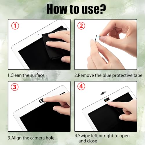 3 Pcs Laptop Camera Cover Slide, Ultra Thin Webcam Privacy Cover, Phone Camera Blocker to Protect Privacy for Laptop, Desktop, Tablet, Computer or Smartphone (Plant) - color: Plant