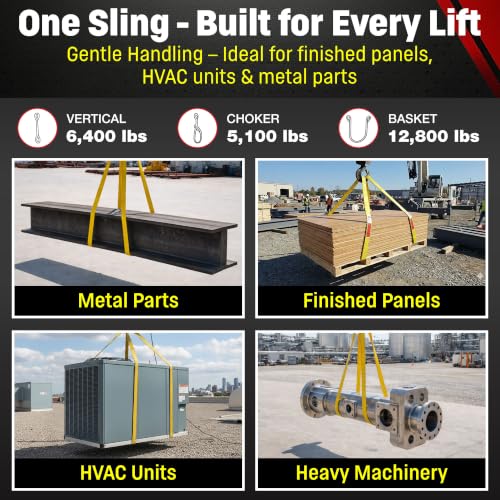 DD Sling 1" x 20' Nylon Endless Lifting Sling – USA Made | 6,400 lb Vertical, 5,100 lb Choker, 12,800 lb Basket – 2 Ply Heavy Duty 900 Webbing, Type 5 Endless Rigging Sling - size: 1"x20'