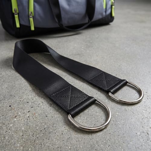 Homoyoyo 2pcs Heavy Duty Barbell Loading Straps for Pullups and Squats, Nylon Weight Plate Holder Straps, Stable and Safe Fit for Dumbbell and Barbell Sizes, Black