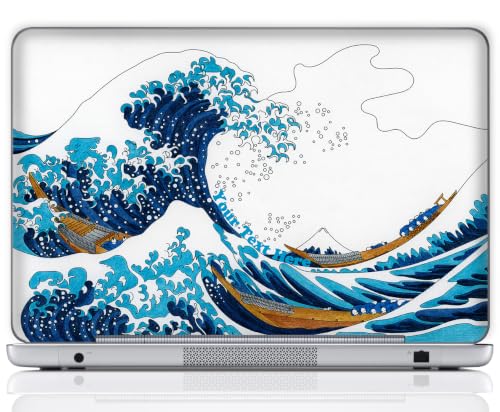 Custom Design Personalized Laptop Skin Sticker Cover Art Decal, Customize with Your Name or Text (12 Inch, Great Wave) - color: 3502, size: 12 Inch