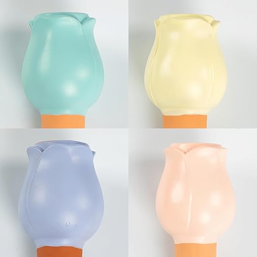 4 Pack Plant Watering Devices, Tulip Flower Shape Terracotta Watering Spikes, Vacation Self Watering Planter Insert, Terra Cotta Watering Spike for Indoor Outdoor Plants