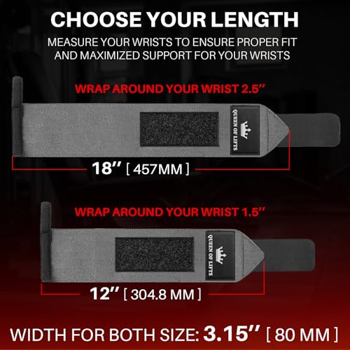 TECEUM Elastic Cotton Weightlifting Wrist Wraps with Thumb Loops, 1 Pair - color: Gray, style: 12" – Queen of Lifts