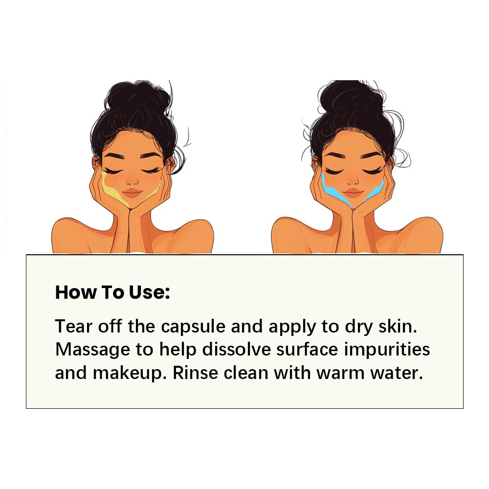 CISTTO Natural Cleansing Oil – mini portable makeup remover oil, Nourishing and Gentle for Sensitive Skin and All Skin Types, Travel-Friendly, 2ml x 20 Capsules