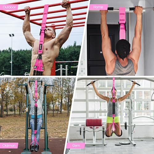 Pull Up Assistance Bands, Resistance Bands for Pull Up Bar Workout, Adjustable Heavy Duty Pull Up Assist Equipment with 4 Assistance Bands, Home Gym Fitness Exercise Strength Training - color: Red