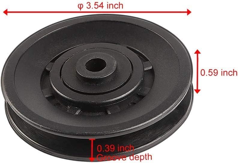 90mm(3.54inch) Universal Bearing Pulley Wheel for Cable Machine Gym Equipment Part Garage Door (2 PCS) - color: 90mm-2 PCS-P