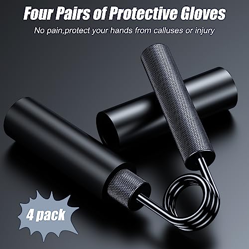 ZEAGUS Grip Strength Trainer 4 Pack,Metal Hand Grip Strengthener Kit-Black | Non-Slip Heavy-Duty Forearm Exerciser,50LB-200LB Hand Gripper for Muscle Building and Hand Rehabilitation Exercising - color: Black