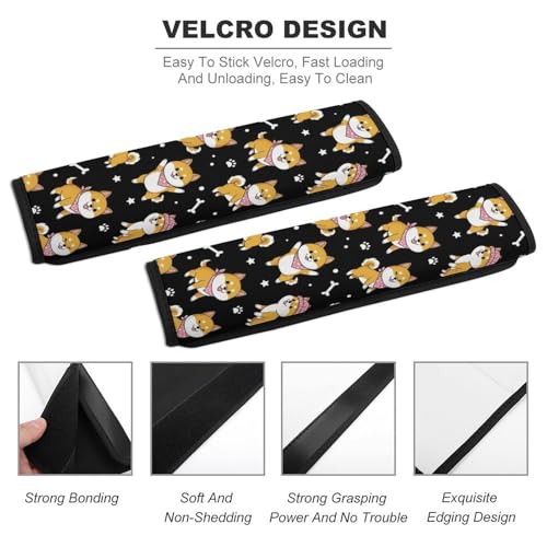Universal Fit Seat Belt Shoulder Pad for Kids, Car Seats Pushchair Strollers High Chair Pushchair, 1 Pair Shiba Inu Automotive Seat Belt Protector - color: Pattern 36